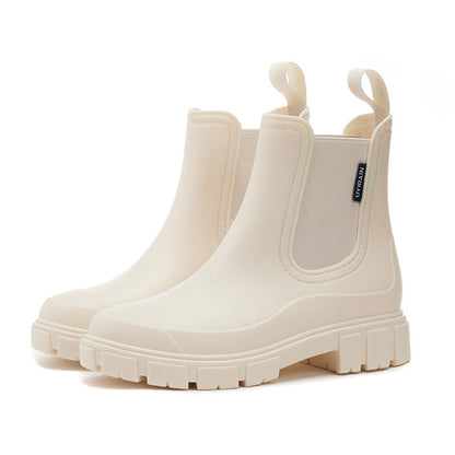 24201 Cross-Border Fashion Chelsea Rain Boots Women's Thick-Soled Waterproof Shoes