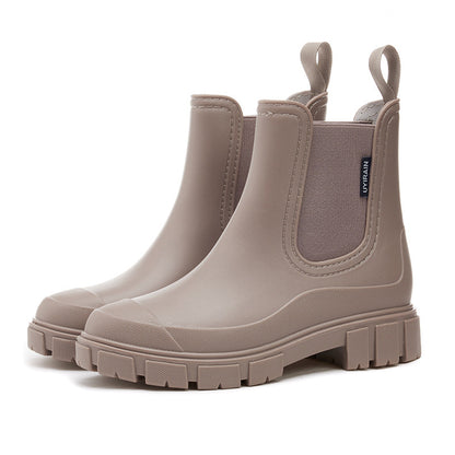 24201 Cross-Border Fashion Chelsea Rain Boots Women's Thick-Soled Waterproof Shoes